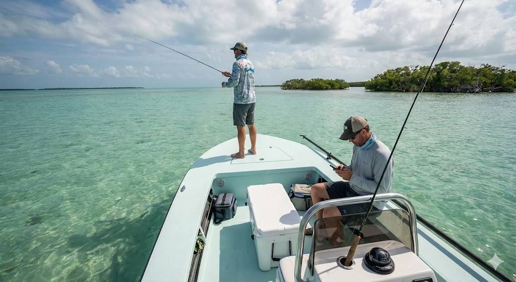 Fishing on a boat Mark the Spot